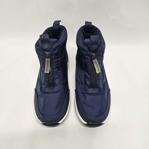 Calvin Klein Jeans Navy Quilted High-Top Sneakers Boots | Size 9.5M | Front Zip